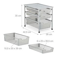 UNBRANDED Predalna polica s 3 izvlečnimi košarami 