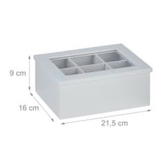 UNBRANDED Škatla za beli čaj s 6 predelki 