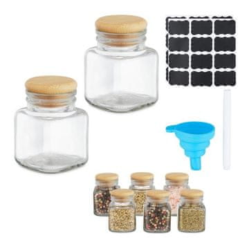 UNBRANDED set 8 kozarcev za začimbe z bambusovim pokrovom