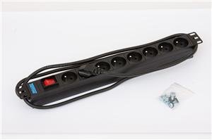 19" 8xCZ stikalo za vklop/izklop, 3x1,5mm 2m kabel CZ-DE, RAL9005