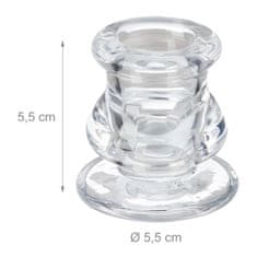 UNBRANDED Stekleni svečnik s 6 kos 