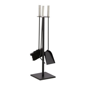 UNBRANDED 4-delna kaminska garnitura v črni barvi