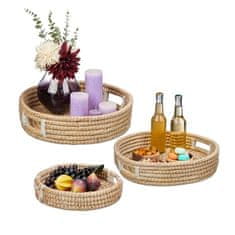 UNBRANDED Set 3 okroglih servirnih pladnjev 
