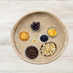 UNBRANDED Okrogel servirni pladenj z ročajem 