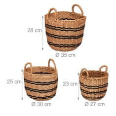 UNBRANDED set 3 košar za shranjevanje iz morskih alg 