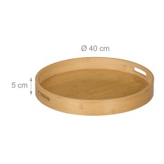 UNBRANDED Okrogel pladenj iz bambusa 