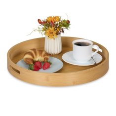 UNBRANDED Okrogel pladenj iz bambusa 