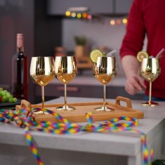 UNBRANDED Kozarci za vino iz nerjavečega jekla, set 4 