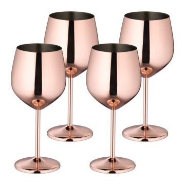 UNBRANDED Kozarci za vino iz nerjavečega jekla, set 4