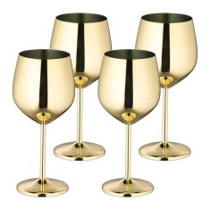 UNBRANDED Kozarci za vino iz nerjavečega jekla, set 4 