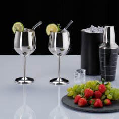 UNBRANDED Kozarci za vino iz nerjavečega jekla, set 4 