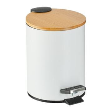 UNBRANDED Posoda za smeti za kopalnico 3 litre z bambusovim pokrovom