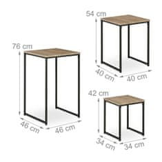 UNBRANDED Komplet stranske mize 3 