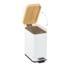 UNBRANDED Smetnjak za kopalnico 5 l s pokrovom iz bambusa 
