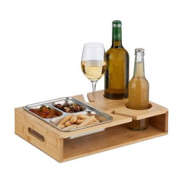 UNBRANDED Klubska mizica s pladnjem iz nerjavečega jekla