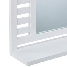 UNBRANDED Kopalniško ogledalo s polico v beli barvi 