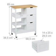 UNBRANDED Kuhinjski voziček z delovno površino 