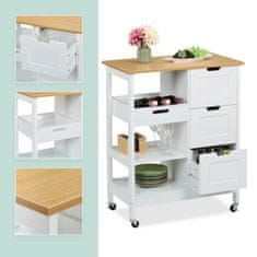 UNBRANDED Kuhinjski voziček z delovno površino 