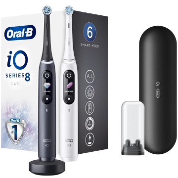 Oral-B iO 8 Duo, črna & bela, Električna zobna ščetka