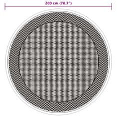 Vidaxl Zunanja preproga ARAKIL zelena Ø200 cm PP