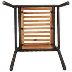 Vidaxl Gardeenske zložljive stole 4 pcs Rjava in črna 54 x 56 x 90 cm