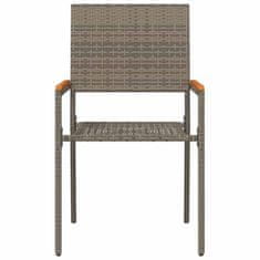 Vidaxl Gardeenske zložljive stole 4 pcs Siva in rjava 54 x 56 x 90 cm