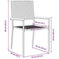 Vidaxl Gardeenske zložljive stole 4 pcs Črna in rjava 54 x 56 x 90 cm