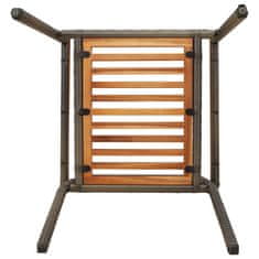 Vidaxl Gardeenske zložljive stole 4 pcs Rjava in siva 54 x 56 x 90 cm