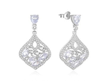 MOISS Razkošni srebrni uhani s prozornimi cirkoni E0002948