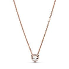 Pandora Ogrlica Rose Timeless z bleščečim pozlačenim srcem 388425C01-45