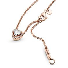 Pandora Ogrlica Rose Timeless z bleščečim pozlačenim srcem 388425C01-45
