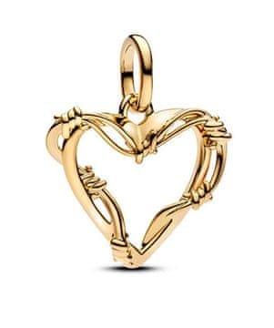 Pandora Pozlačen obesek Žica srce Sijaj ME 762526C00