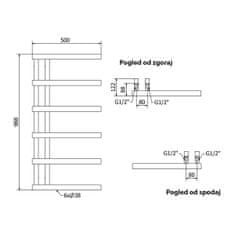 IFS Moderni kopalniški radiator Jukon | 988 x 500mm | Črn | 461 W | Mexen