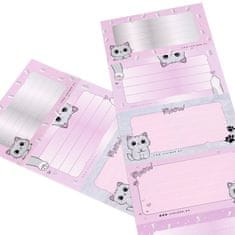 STARPAK Etikete šolske Nalepke za zvezek Cats, nalepke za šolske zvezke, samolepilne nalepke SET 12 nalepk x2