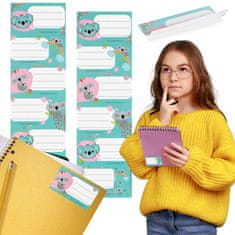 STARPAK Etikete šolske KOALA nalepke za zvezek, nalepke za šolsko knjigo, samolepilne nalepke SET 12 nalepk x2
