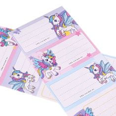 STARPAK Etikete šolske Unicorn Notebook nalepke, Schoolbook Name Stickers, samolepilne nalepke SET 12 nalepk x2