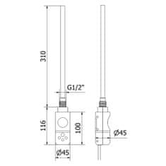 IFS Grelec za kopalniški radiator Digital | Črn | 600W