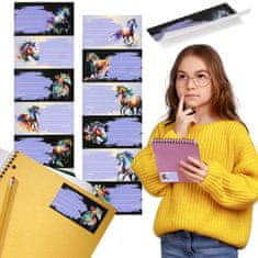 STARPAK Etikete šolske Konji Notebook nalepke, Šolski zvezek Ime nalepke, Samolepilne nalepke SET 12 nalepke x2