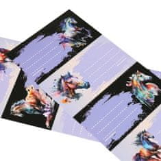 STARPAK Etikete šolske Konji Notebook nalepke, Šolski zvezek Ime nalepke, Samolepilne nalepke SET 12 nalepke x2