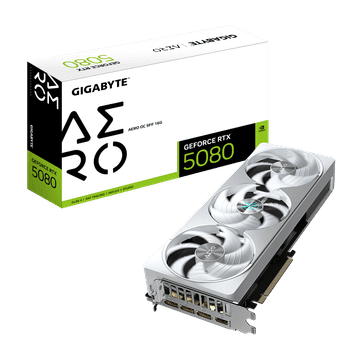 Gigabyte GeForce RTX 5080 Aero OC SFF grafična kartica, 16GB GDDR7 (GV-N5080AERO OC-16GD)