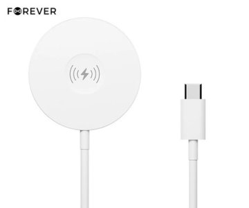 Forever MAWC-400 brezžični polnilec, 3v1, 15W, USB-C, bel