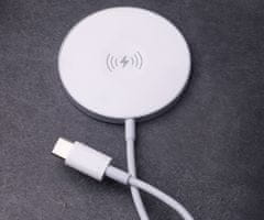 Forever MAWC-400 brezžični polnilec, 3v1, 15W, USB-C, bel