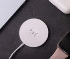 Forever MAWC-400 brezžični polnilec, 3v1, 15W, USB-C, bel