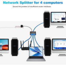 No Name Gigabit Ethernet 1 na 4 RJ45 LAN mrežni razdelilec splitter