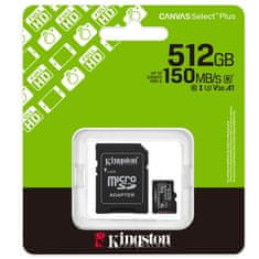 Kingston Canvas Select Plus microSD 512GB Class10 UHS-I adapter (SDCS3/512GB) spominska kartica