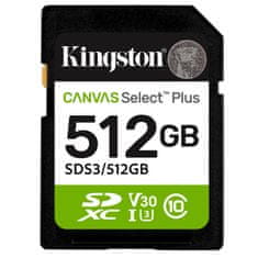 Kingston Canvas Select Plus SD 512GB Class10 UHS-I (SDS3/512GB) spominska kartica