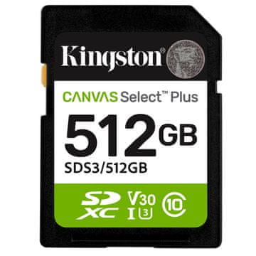 Kingston Canvas Select Plus SD 512GB Class10 UHS-I (SDS3/512GB) spominska kartica