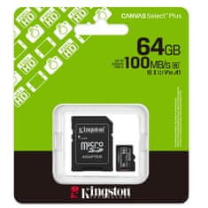 Kingston Canvas Select Plus microSD 128GB Class10 UHS-I adapter (SDCS3/128GB) spominska kartica