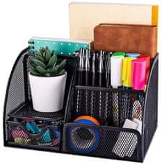 UNBRANDED Namizni organizator - 6 predelkov - črn 