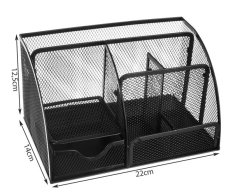 UNBRANDED Namizni organizator - 6 predelkov - črn 
